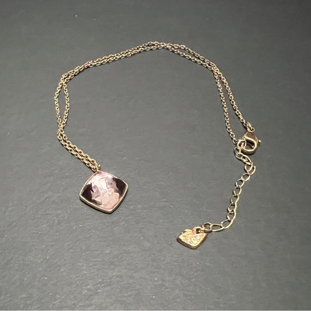 Swarovski Elegant Gold Necklace with Purple Pendant